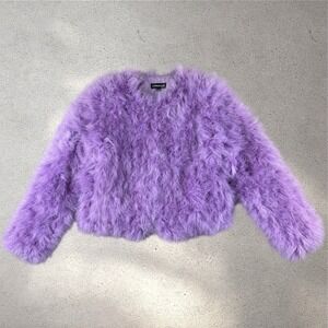 Lamarque Deora Feather Jacket Size M Lilac Purple
